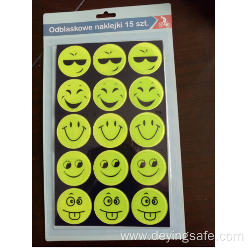 Reflective smile sticker for school bag